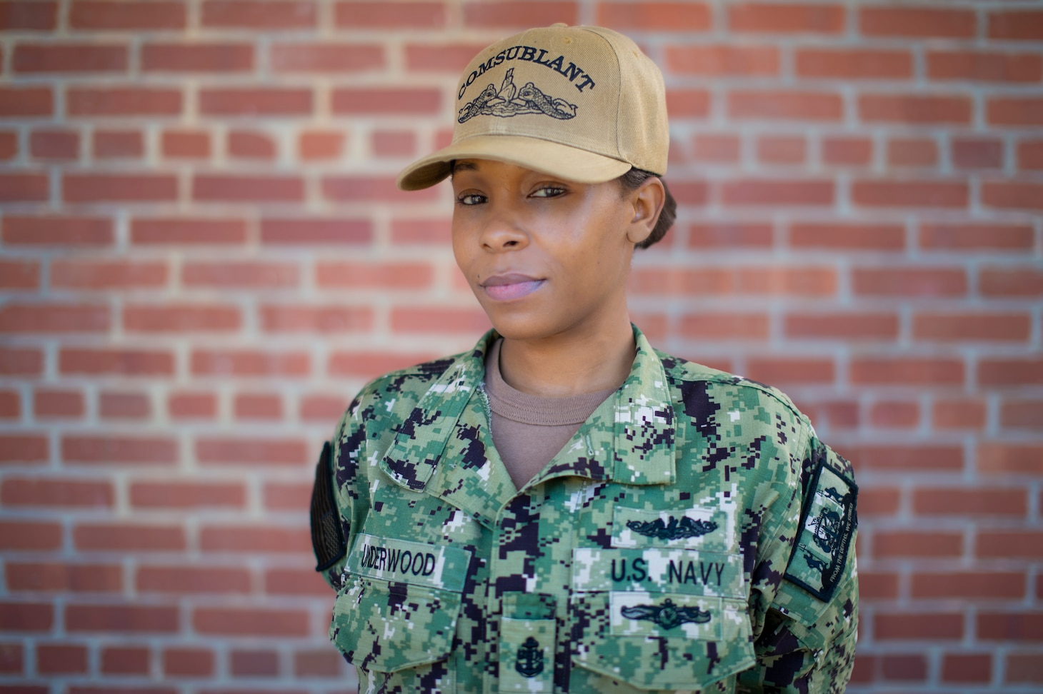 Chief Information Systems Technician (Submarine) Jasmine Underwood poses for a photo at Commander, Submarine Forces Atlantic, March 4, 2021. (