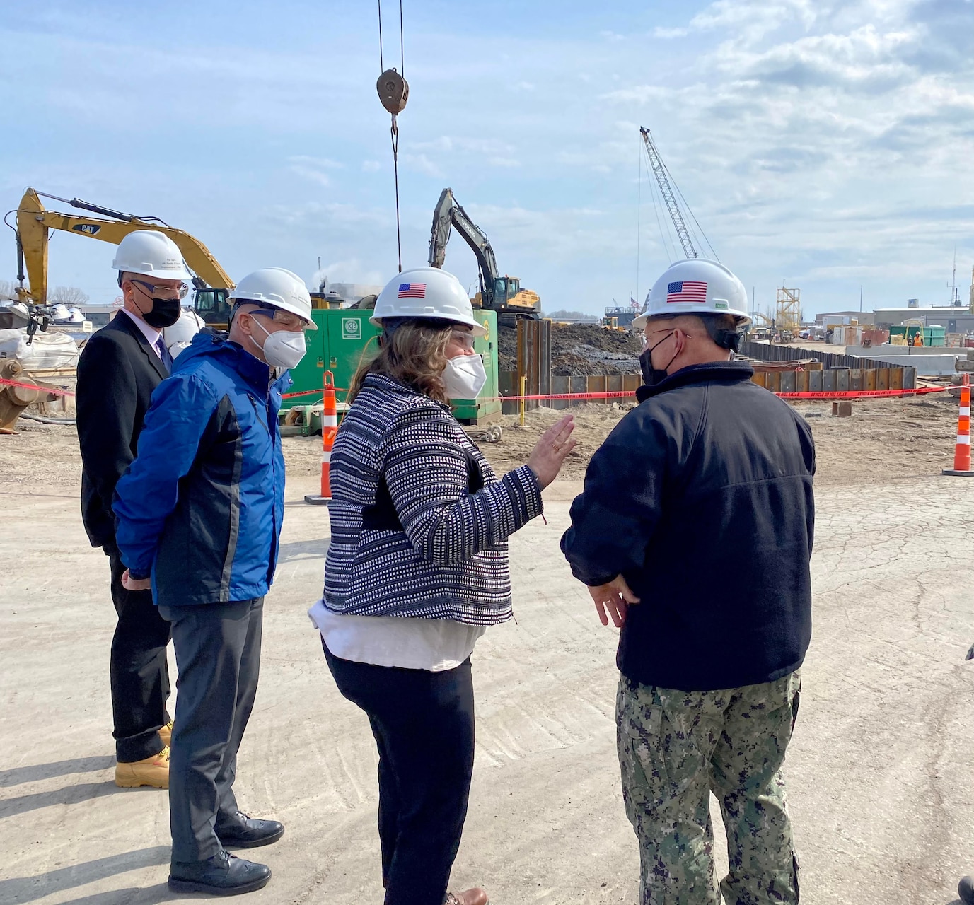 MARINETTE, Wis. (Mar. 23, 2021) - Chief of Naval Operations (CNO) Adm. Mike Gilday tours Fincantieri Marinettte Marine Shipyard with leadership from the shipyard. During the visit, CNO also received briefs on a range of topics, including the Navy’s new Constellation-class Guided-Missile Frigate (FFG) and Large Unmanned Surface Vehicle (LUSV) development. (U.S. Navy photo by Cmdr. Nate Christensen/Released)