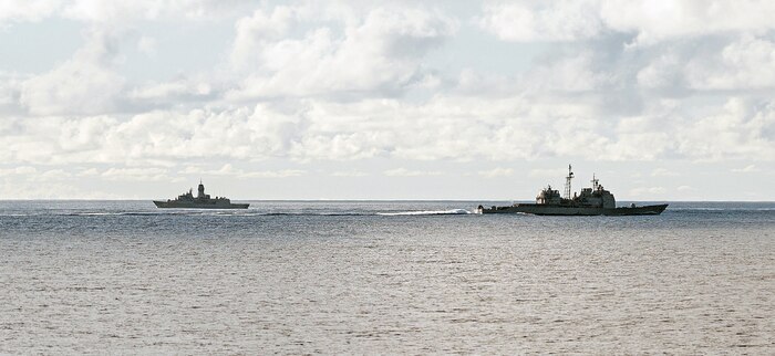 USS Bunker Hill operates with Royal Australian Navy