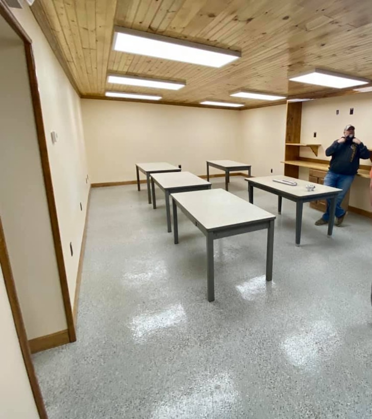 IN THE PHOTOS, a team of mechanics, electricians, carpenters, pipefitters, HVAC technicians, and revetment workers all got together to completely renovate the Tractor Shop’s breakroom, literally from the ground up.