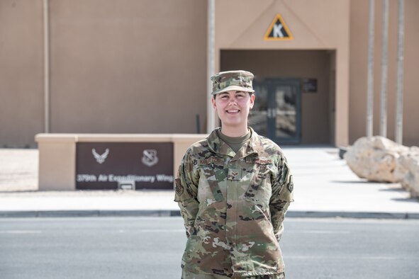 An Airman poses for a portrait