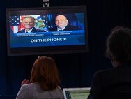 U.S. Northern Command Commander Gen. Glen VanHerck and Acting FEMA Administrator Robert Fenton conduct a press briefing via phone.