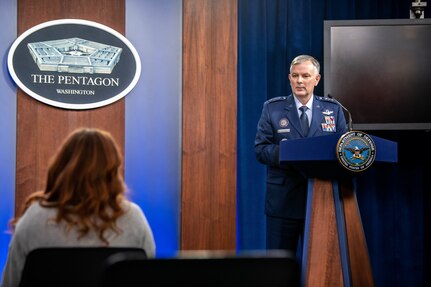 U.S. Southern Command commander, Adm. Craig Faller and U.S. Northern Command and North American Aerospace Defense Command, commander Gen. Glen D. VanHerck conduct a joint press briefing from the Pentagon.