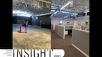 A before and after picture of a new DCMA office facility.