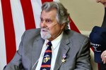 U.S. Marine Corps Cpl. Salvatore Naimo, a Korean War Veteran, answers questions from local news agencies after being awarded the Silver Star in Sarasota, Florida on March 17, 2021.
