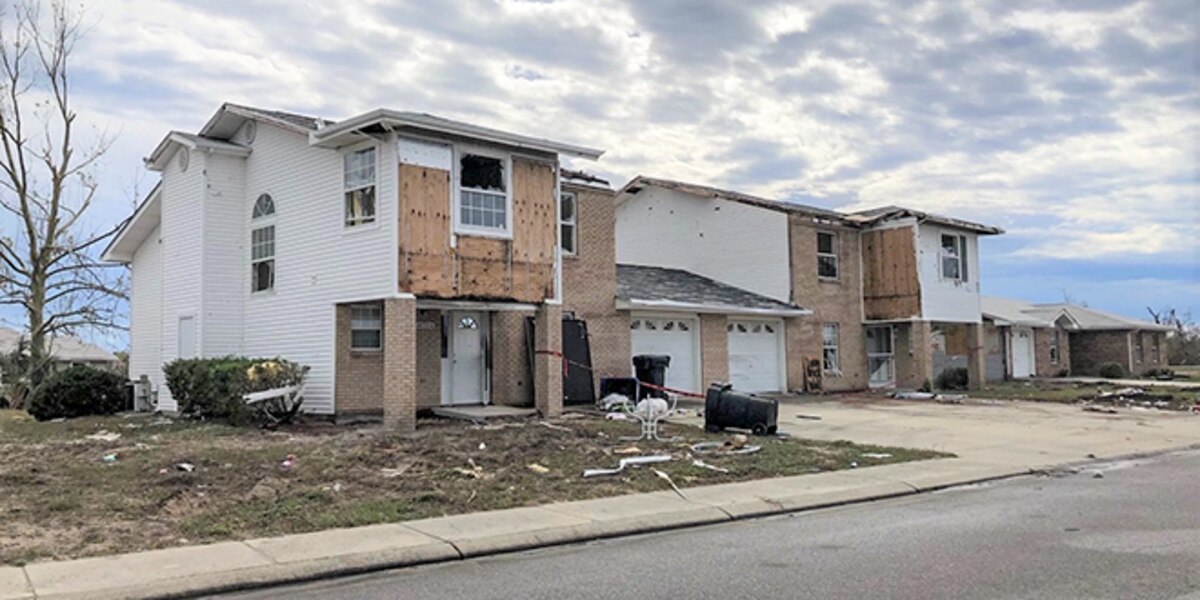 Tyndall Base Housing damage after Hurricane Michael