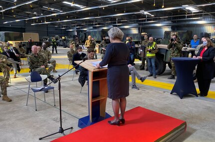 The Netherlands Minister of Defense Ank Bijleveld announced March 24 during a press conference at the Army Prepositioned Stock-2 Eygelshoven site that the Dutch government has agreed to provide 38 million euros toward facility upgrades and new construction at the U.S. Army’s APS-2 site in the Netherlands.