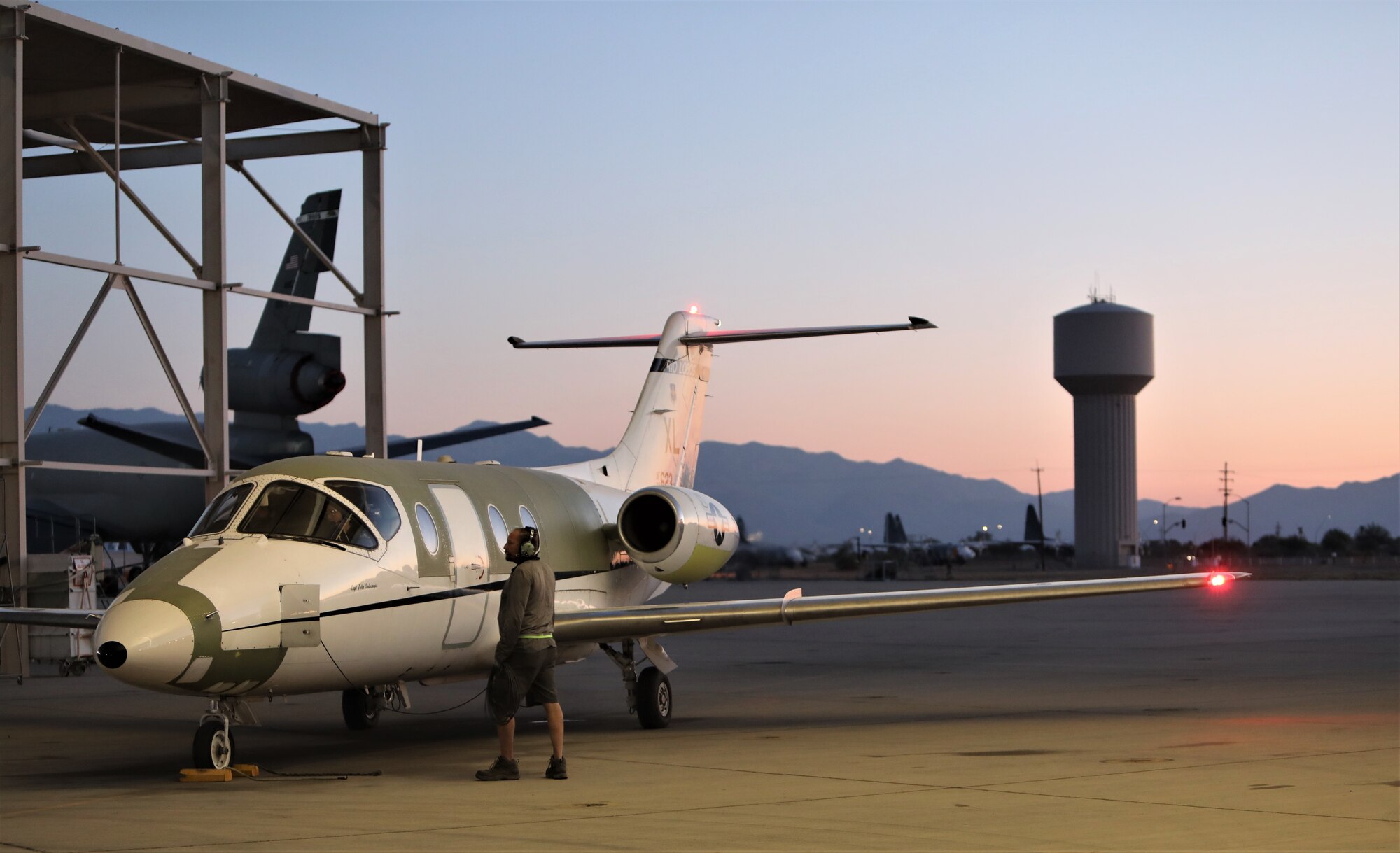 T-1A, 93-0623, before an early morning functional check flight Dec. 2, 2020, after undergoing hail damage repair and maintenance at the 309th Aerospace Maintenance and Regeneration Group at Davis-Monthan Air Force Base, Ariz. The aircraft is assigned to Laughlin AFB, Texas. (U.S. Air Force photo by Terry Pittman)