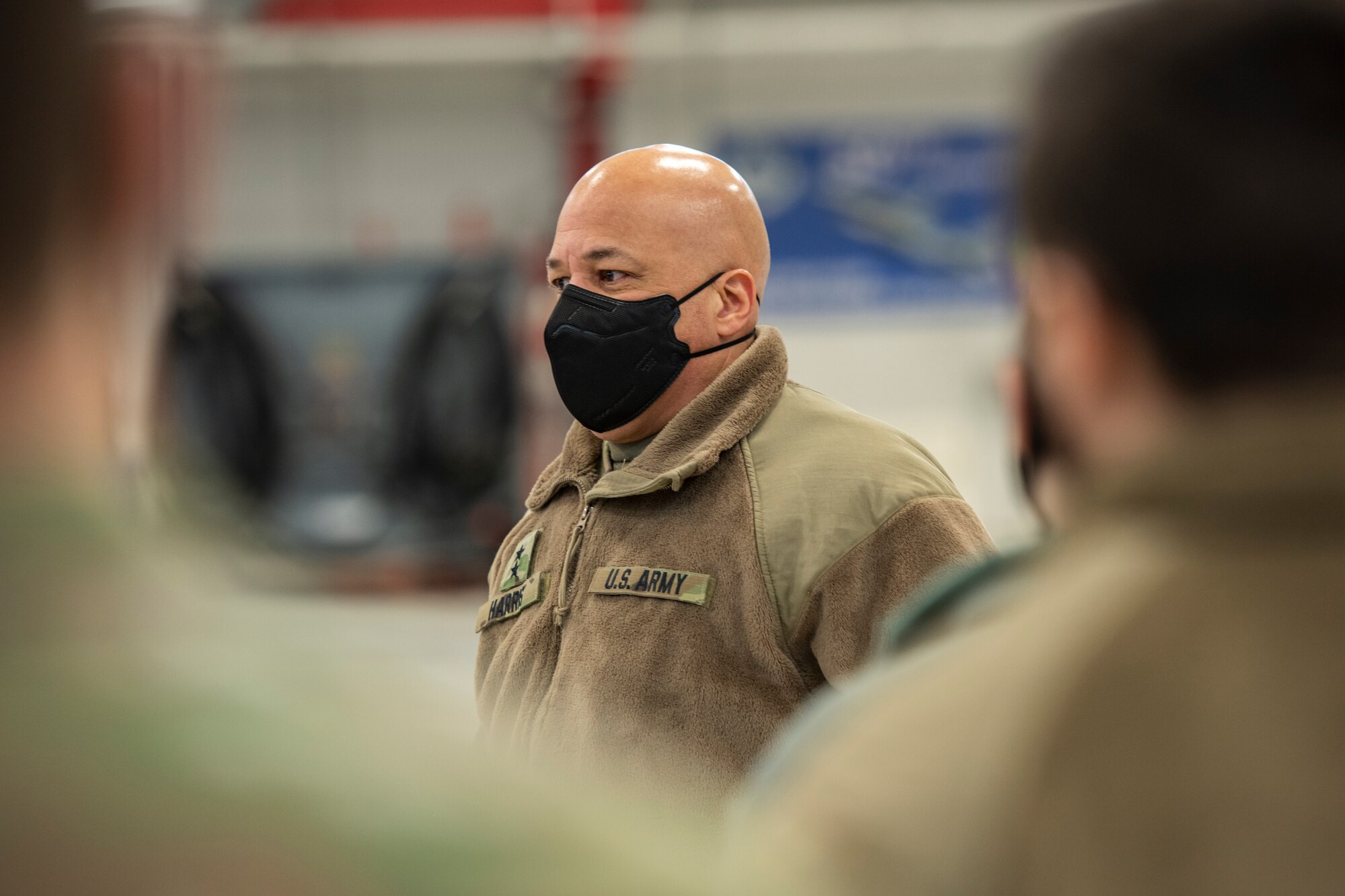 U.S. Air Force Maj. Gen. John Harris, Ohio’s Adjutant General, speaks to members assigned to the Ohio National Guard’s 180th Fighter Wing, Jan. 26, 2020 at the 180FW in Swanton, Ohio.