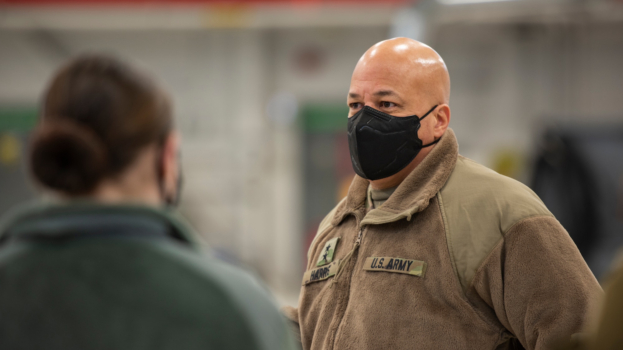 U.S. Air Force Maj. Gen. John Harris, Ohio’s Adjutant General, speaks to members assigned to the Ohio National Guard’s 180th Fighter Wing, Jan. 26, 2020 at the 180FW in Swanton, Ohio.