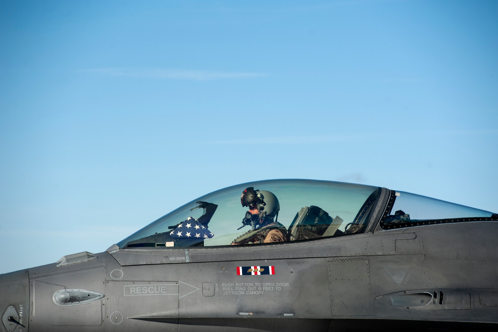 A U.S. Air Force F-16 Fighting Falcon pilot, assigned to the Ohio National Guard’s 180th Fighter Wing returns from a three-month Aerospace Expeditionary Force deployment to Bagram Air Base, Afghanistan, Jan. 23, 2021.