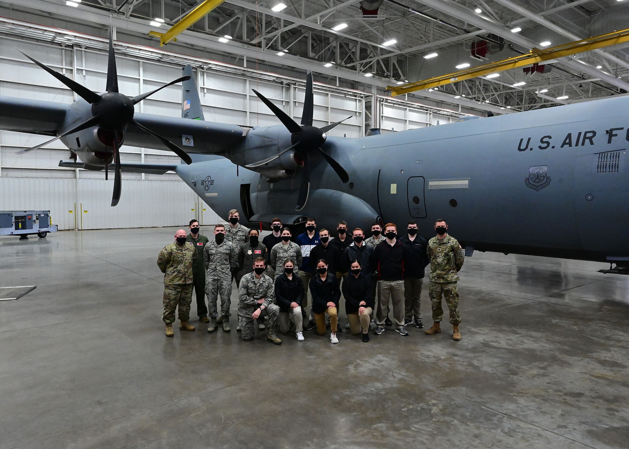 A group of people pose for a photo