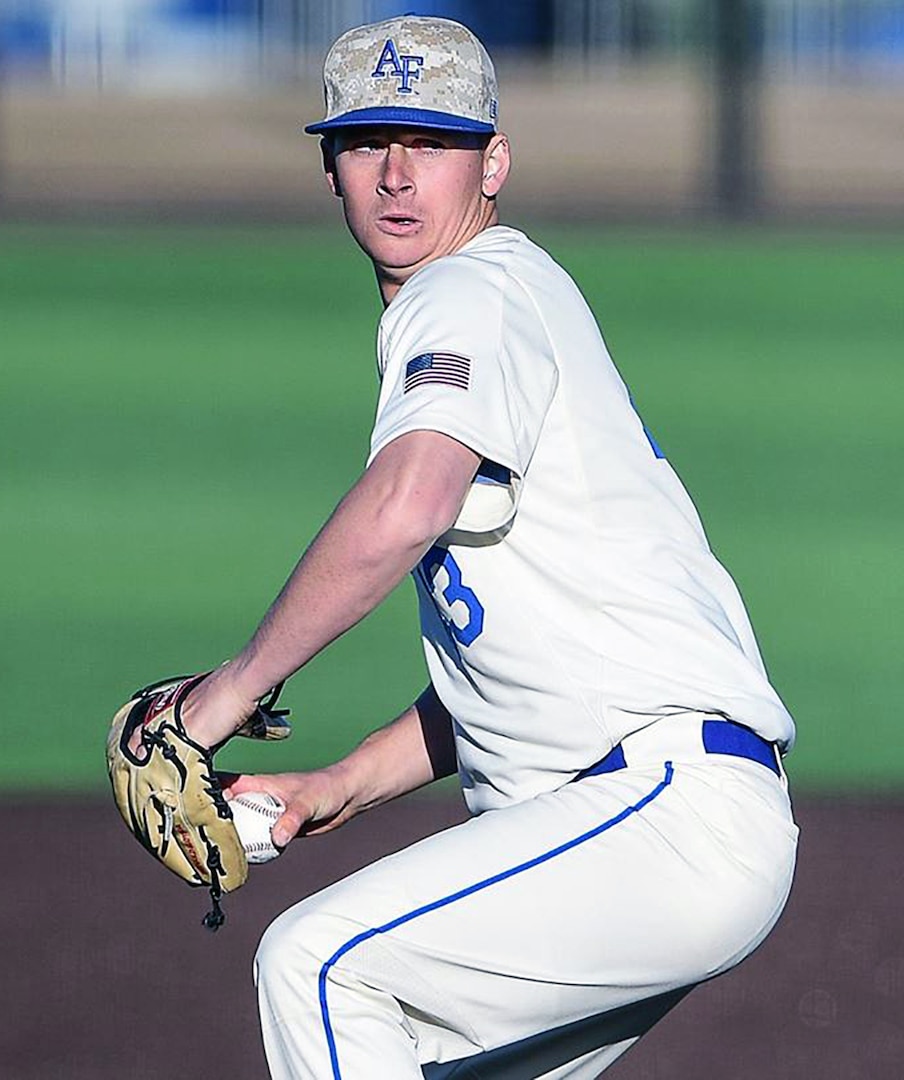 A right-handed pitcher for the U.S. Air Force Academy Falcons baseball team, 2nd Lt. Jeff Gerlica was also a four-year baseball letter-winner and Cadet Wing Vice Commander.