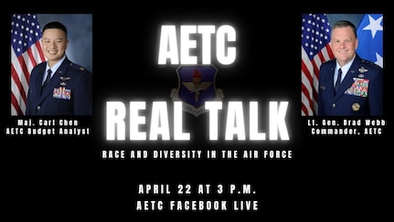 Graphic publicizing next AETC Real Talk April 22 at 3 p.m. on AETC’s Facebook page.