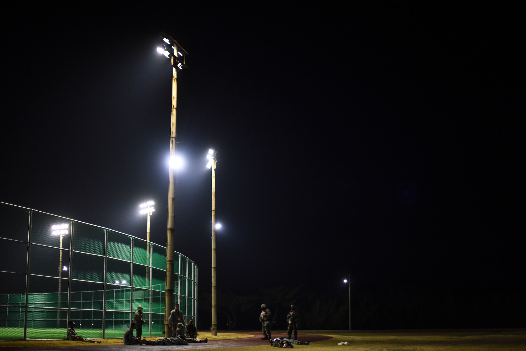 Simulated victims and Airmen participate in training.