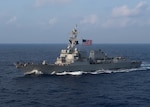 USS William P. Lawrence (DDG 110) transits the Pacific Ocean.