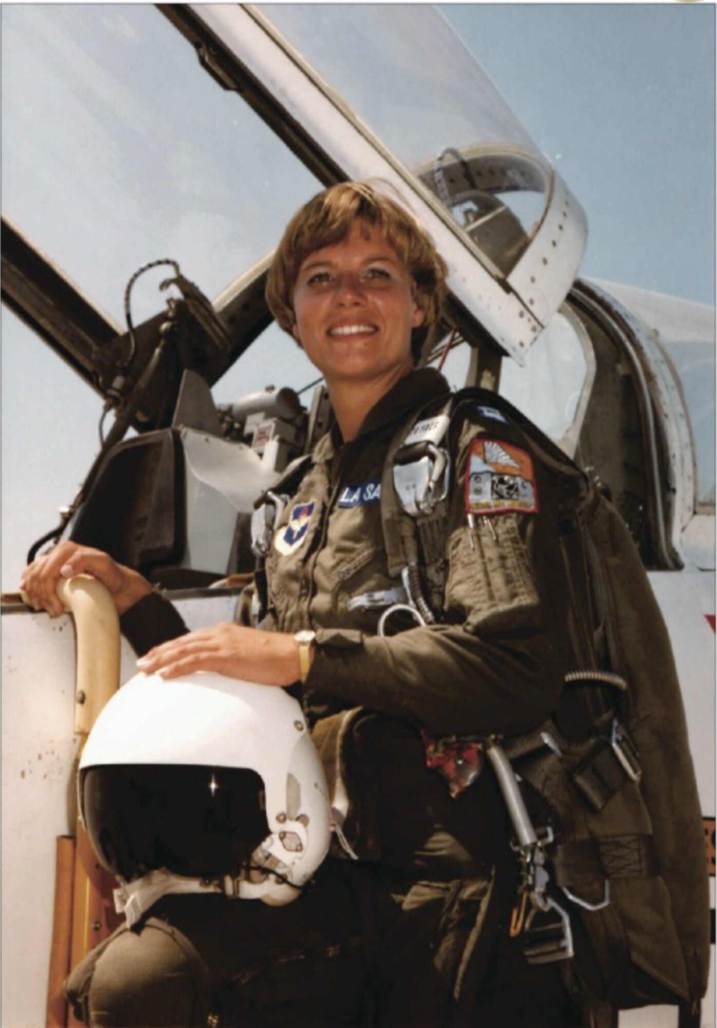 Capt. Kathy La Sauce is shown in her Undergraduate Pilot Training Class 77-08 graduation photo. In October 2020, the National Museum of the U.S. Air Force debuted an exhibit dedicated to the 10 women of UPT Class 77-08, the UPT class that included women.