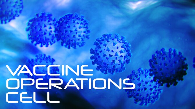 Air Force graphic representing Air Force Reserve Command’s Vaccine Operations Cell which has been up and running since mid-January to help ensure all Reserve Citizen Airmen who choose to get the COVID-19 vaccine receive it safely, efficiently and without waste.