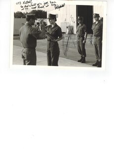 Photograph from Diane Litterall’s first End-of-Tour award ceremony while assigned to Construction Battalion Unit 412.