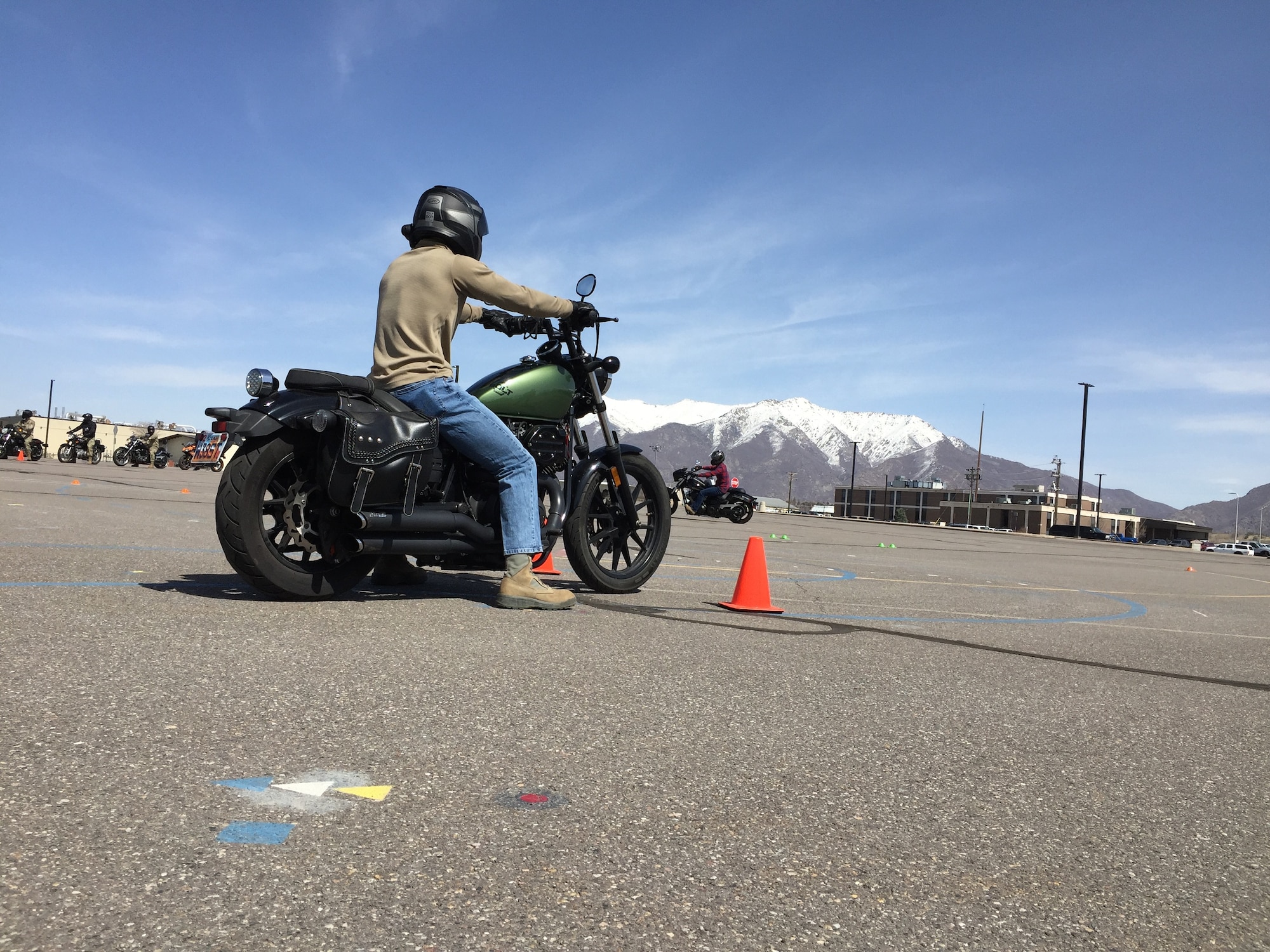A photo of a motorcycle training course