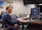 Dr. Meink attends virtual university engagement at NSU from NRO HQ March 23.