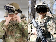 Soldiers don the Integrated Visual Augmentation System (IVAS) Capability Set 3 (CS3) at Fort Belvoir, VA in January 2021