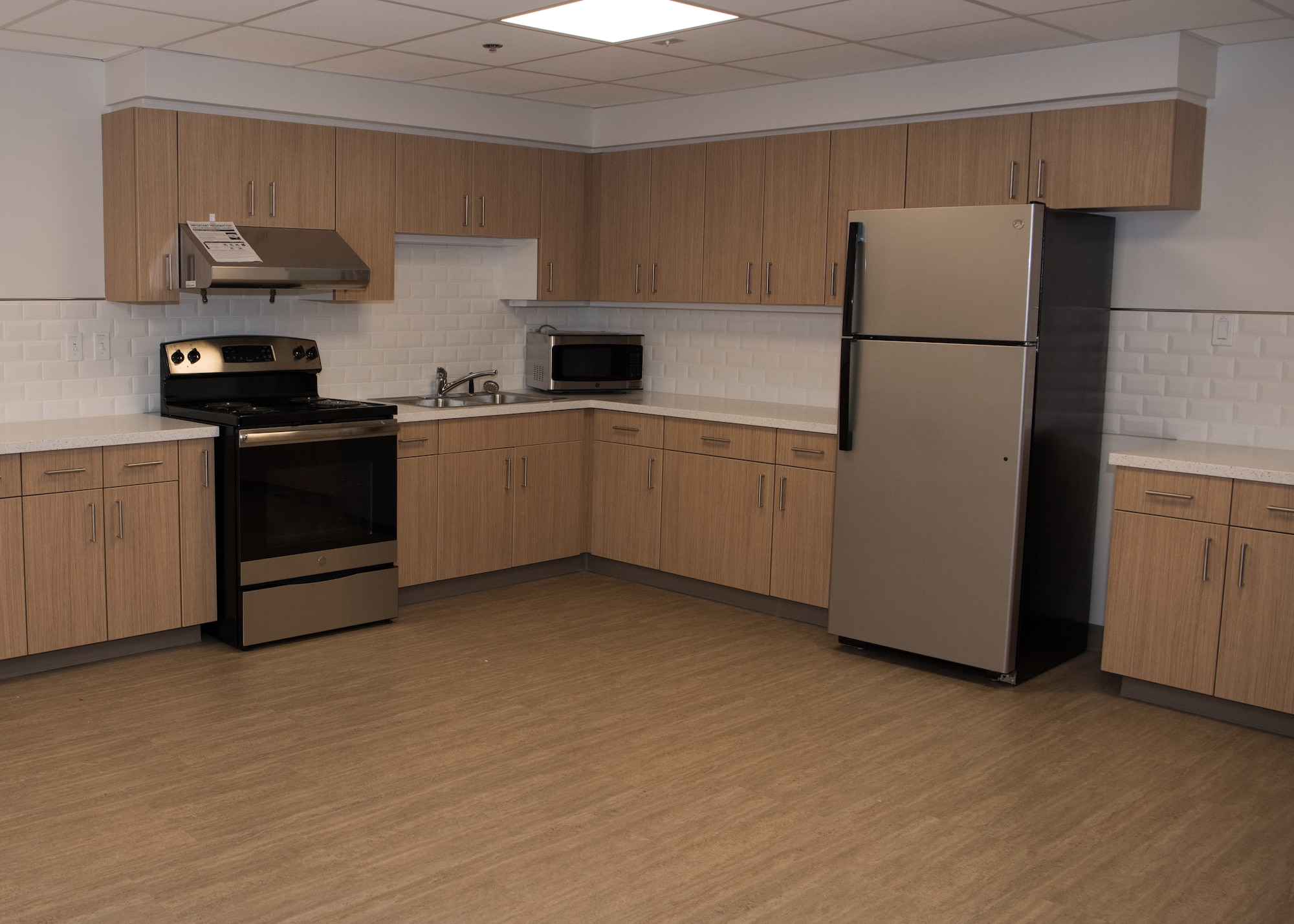 The second floor common area in Endeavour Hall contains a secondary kitchen.