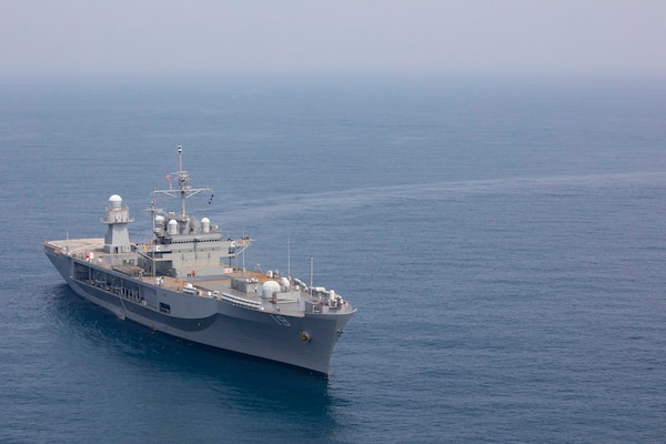 U.S. 7th Fleet flagship USS Blue Ridge (LCC 19) conducts a bilateral exercise with Japan Maritime Self-Defense Force (JMSDF) guided-missile destroyer JS Kongo (DDG-173) March 29, 2021 in the East China Sea. These types of operations provide an opportunity for each partner nation to share their unique capabilities in shipboard maneuvering procedures, maritime skills and interoperability. Blue Ridge is the oldest operational ship in the Navy and, as 7th Fleet command ship, actively works to foster relationships with allies and partners in the Indo-Pacific region.