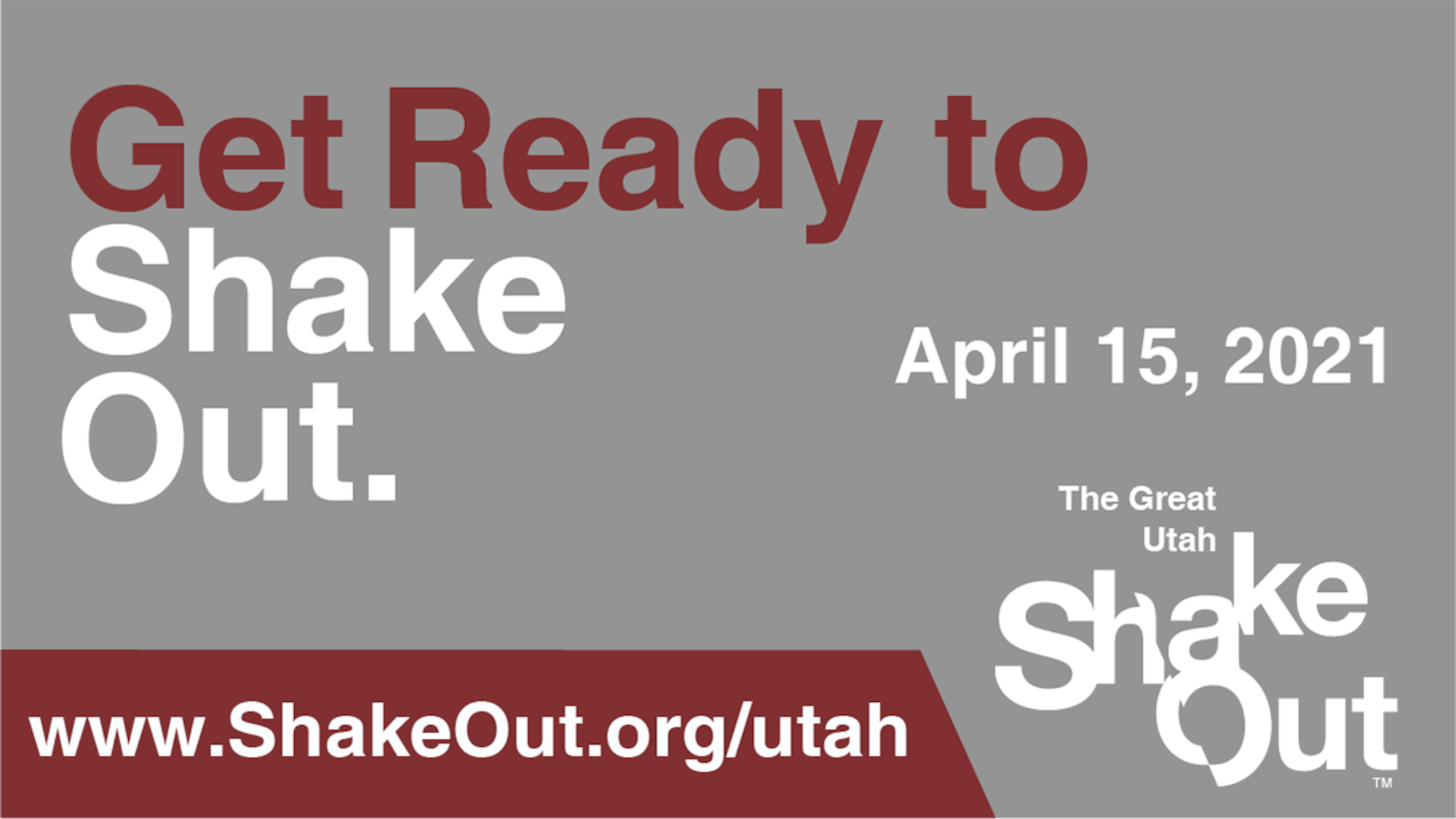 Graphic depicting The Great Utah ShakeOut April 15, 2021.