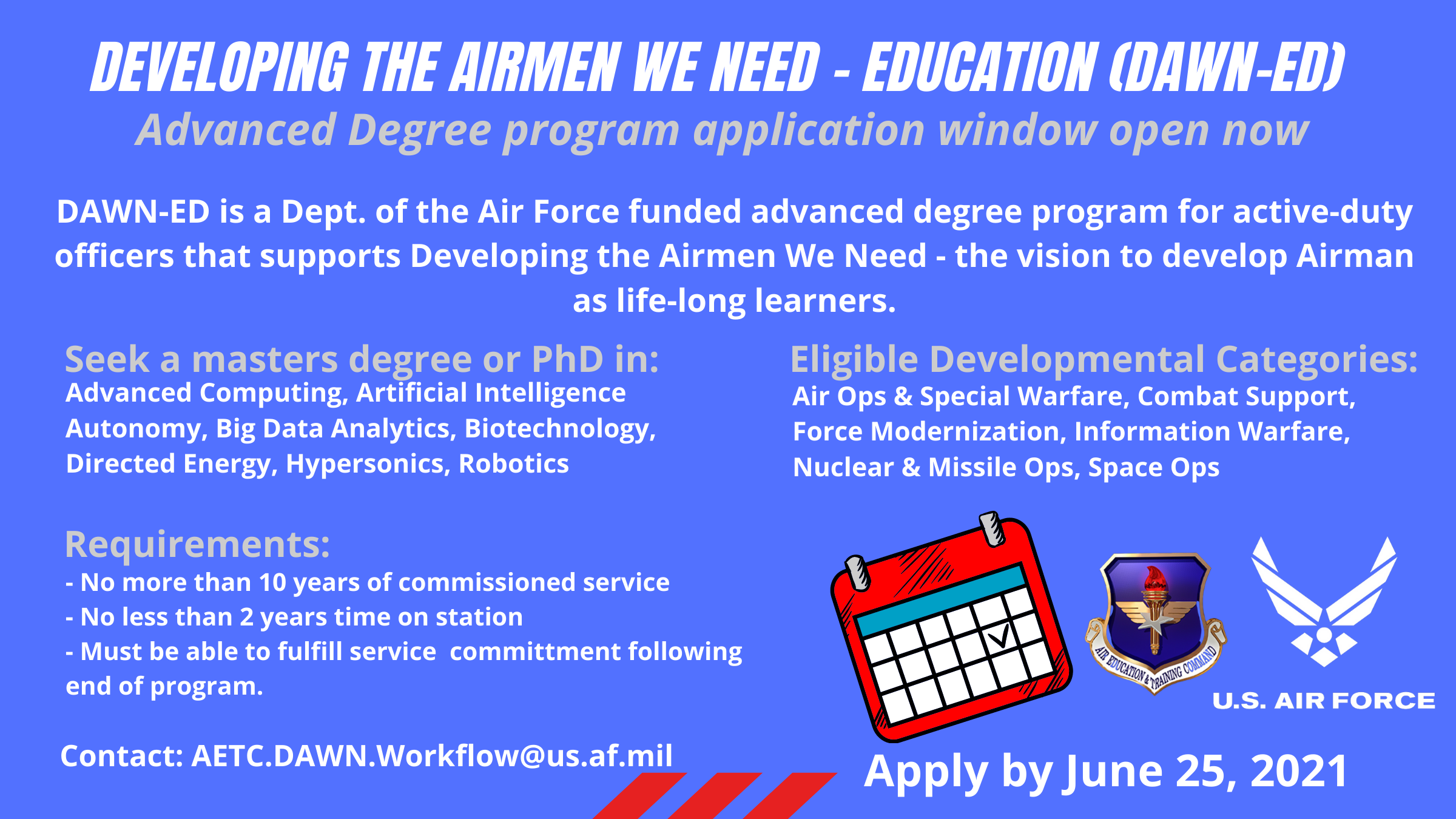 Dawn Ed Advanced Degree Program Accepting Applications For 2022 Academic Year Joint Base San Antonio News