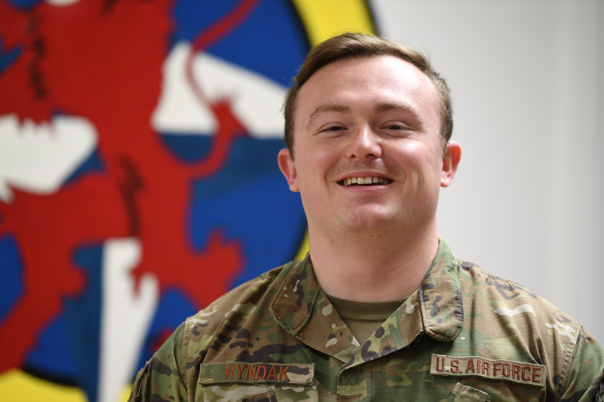 U.S. Airman smiles for photo