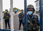 A Ghanaian Sailor assumes a watch position at the Ghana, Eastern Naval Command, during Exercise Obangame Express, March 21, 2021.