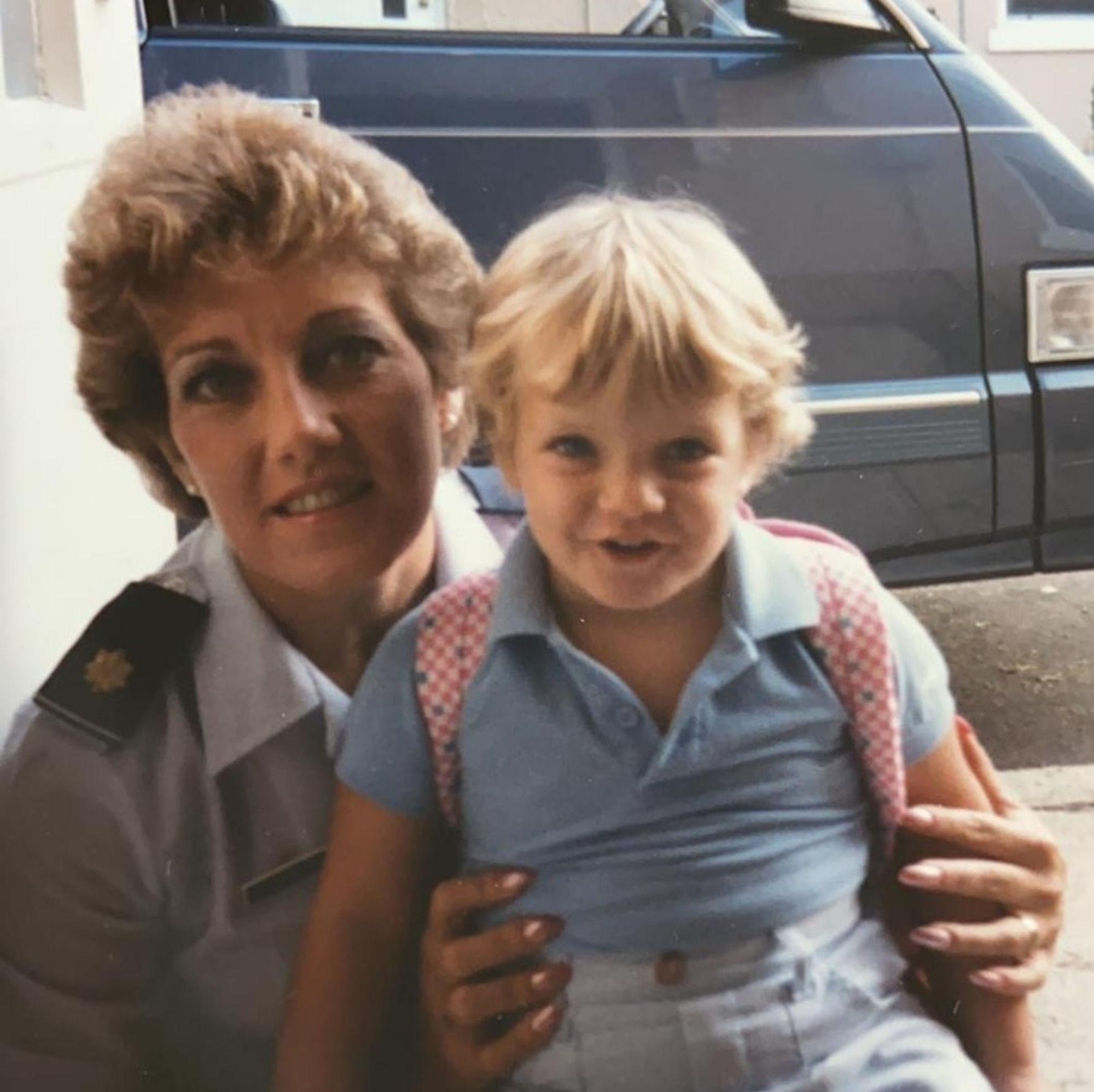 Colonel (U.S. Air Force, ret.) Donna Rosa, who was the first female group commander at Misawa Air Base, Japan, poses with her young daughter Courtney Barnett.