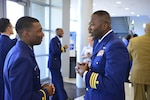 Coast Guard members meet with Elizabeth City State University representatives to discuss the College Student Pre-Commissioning Initiative (CSPI) scholarship program Sept. 25, 2019 in Elizabeth City, North Carolina. The Coast Guard has a memorandum of Agreement with ECSU to help students with a desire to join the Coast Guard choose an education path that will benefit them the most during their military career. U.S. Coast Guard photo by Petty Officer 2nd Class Edward Wargo