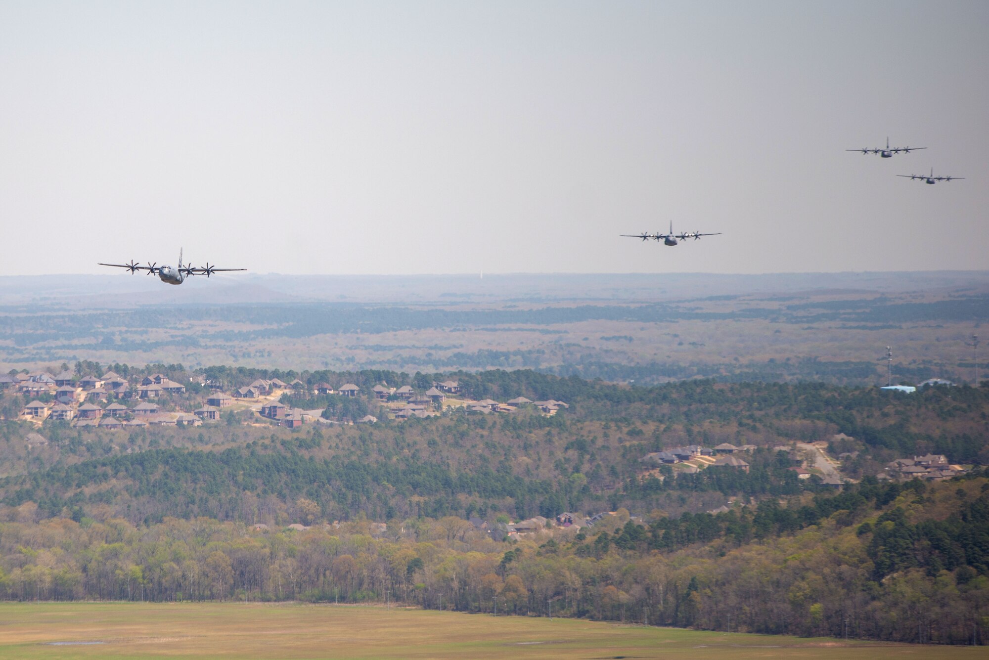 C-130J Super Hercules fly during a turkey shoot competition