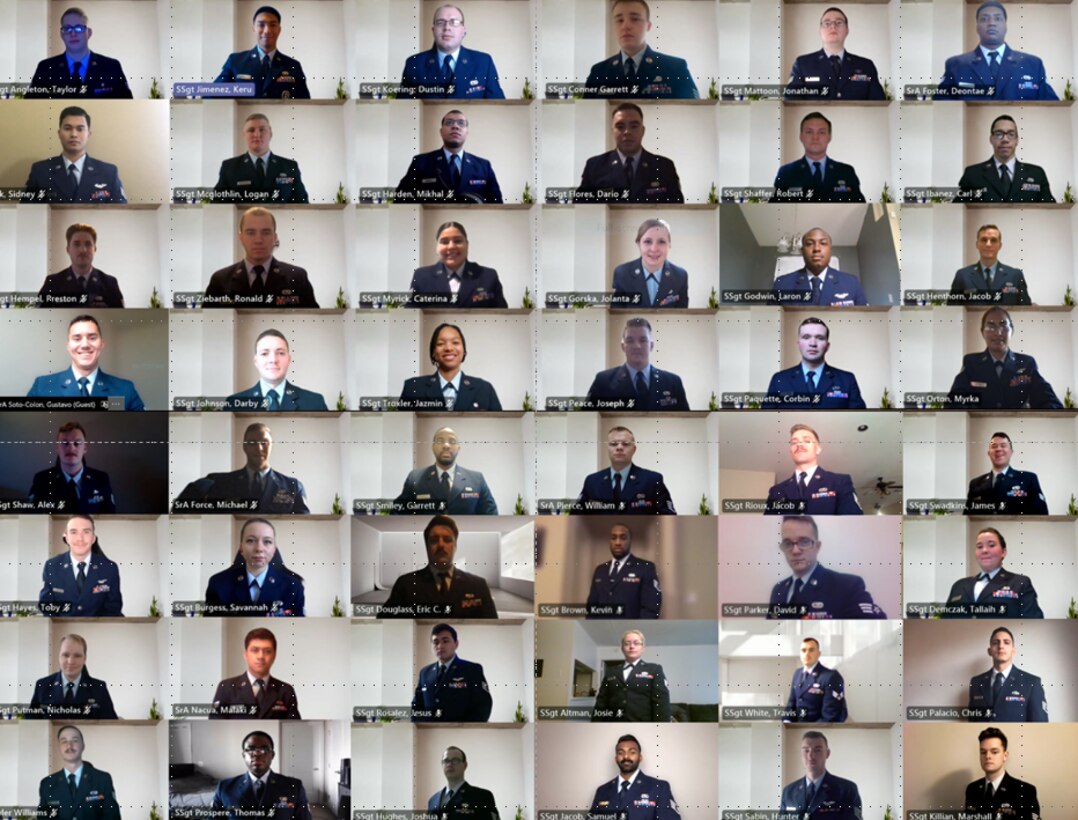 Collage of 48 faces of Airmen
