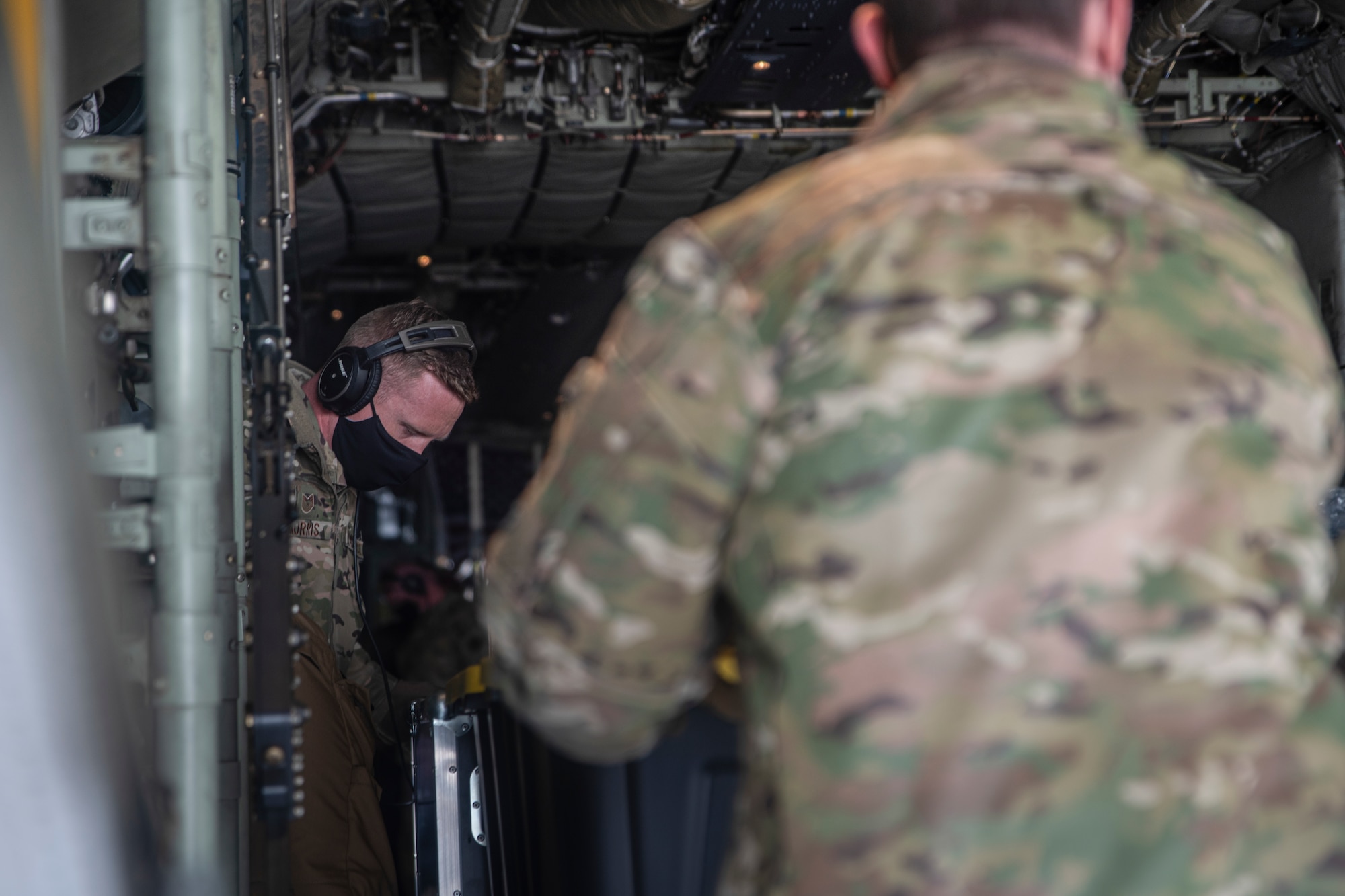 A photo of Airmen loading cargo