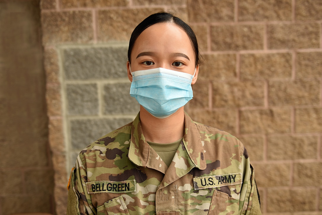 U.S. Army Spc. Melissa Bellgreen, a combat medic with the Michigan Army National Guard currently serving with Michigan’s Task Force Spartan COVID-19 Vaccination/Testing Team (CVTT), assists the Genesee County Health Department during a COVID-19 vaccination clinic for local residents held at Shiloh Missionary Baptist Church, Flint, Michigan,