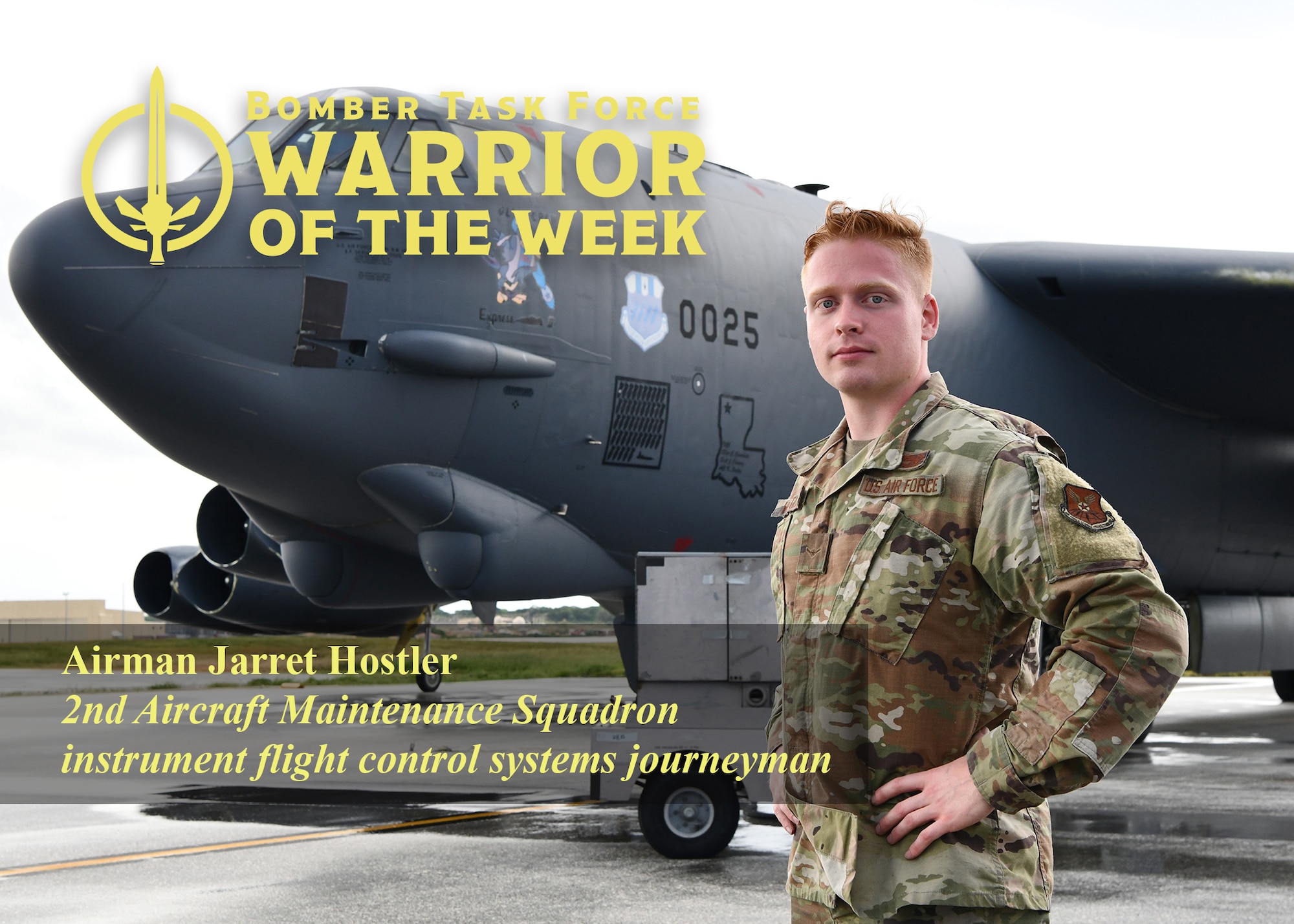 Graphic of a U.S. Air Force Airman for a BTF-21 Warrior of the Week Award