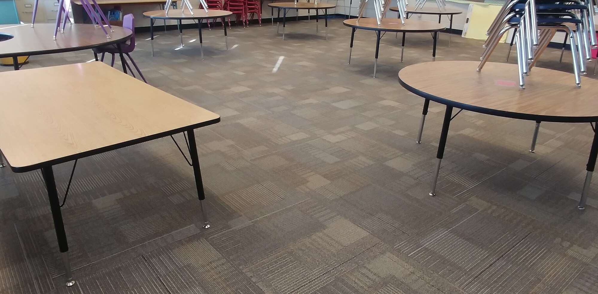 A new carpet is on the school floor
