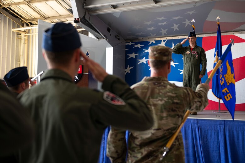 Lt. Col. Jonathan Bott relinquished command of the 333rd Fighter Squadron to Lt. Col. Drew Bures at Seymour Johnson Air Force Base, North Carolina April 30, 2021.