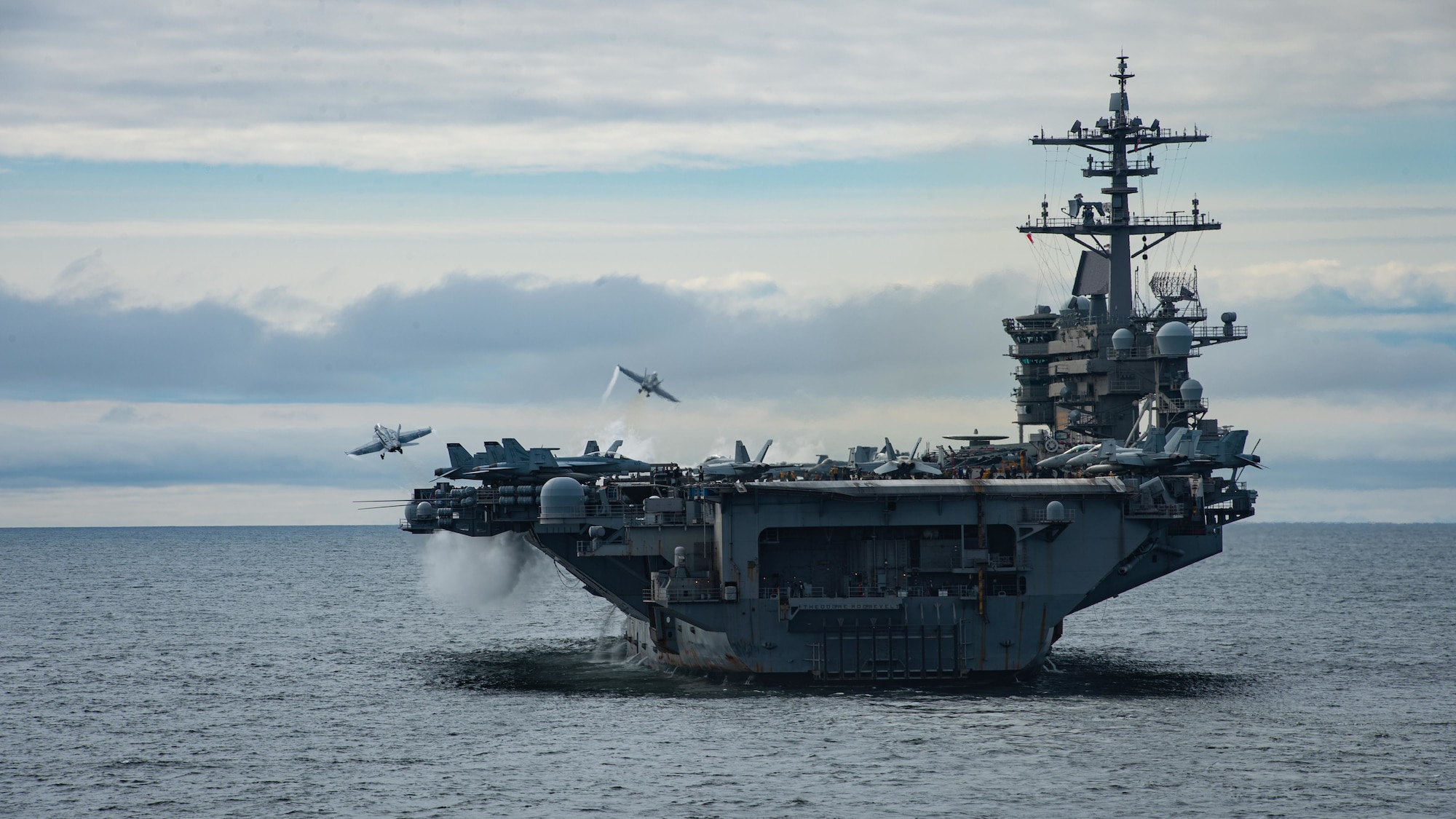 USS Theodore Roosevelt (CVN 71) conducts flight operations.