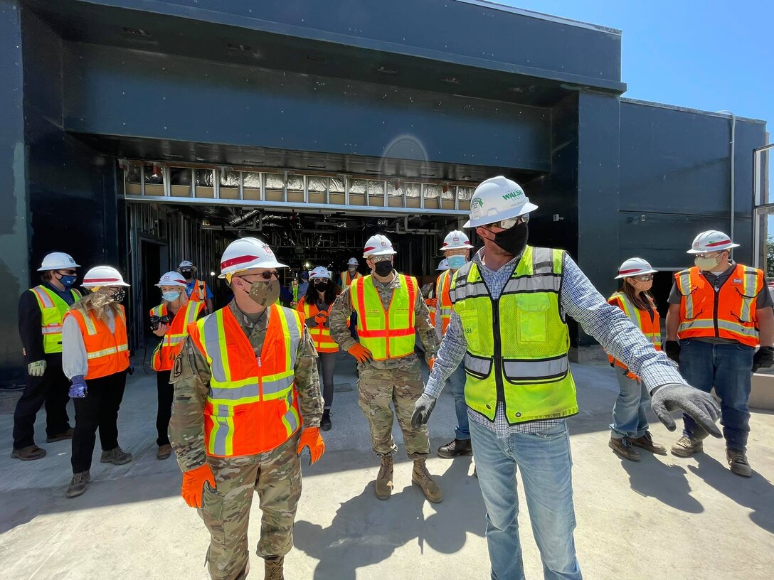 Maj. Gen. Jeffrey Milhorn, deputy commanding general for military and international operations for the U.S. Army Corps of Engineers, center left, made a site visit to the U.S. Department of Veterans Affairs VA Long Beach Healthcare System medical complex April 27 to see the progress of the Corps' projects there, totaling $350 million.