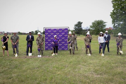 Senior leaders from the United States Air Force, Navy and LEARN charter school break ground for the new LEARN DC charter school at Joint Base Anacostia-Bolling, Washington D.C., April 29, 2021. LEARN D.C. is a new public charter school located on JBAB and open to all D.C. children in Fall 2021.
