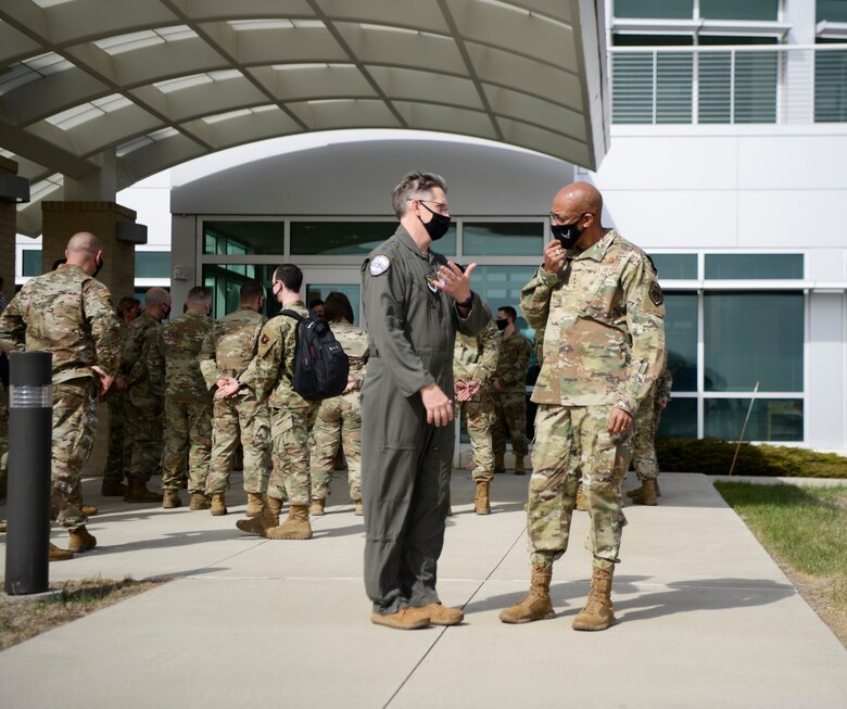 Members of a congressional delegation and Air Force Chief of Staff Gen. Charles Q. Brown Jr. depart from Minot Air Force Base, North Dakota on April 30, 2021. The Congressional Delegation and Brown were accompanied by many Air Force Global Strike Command leaders as well as members from 8th Air Force. (U.S. Air Force photo by SrA Michael Richmond)