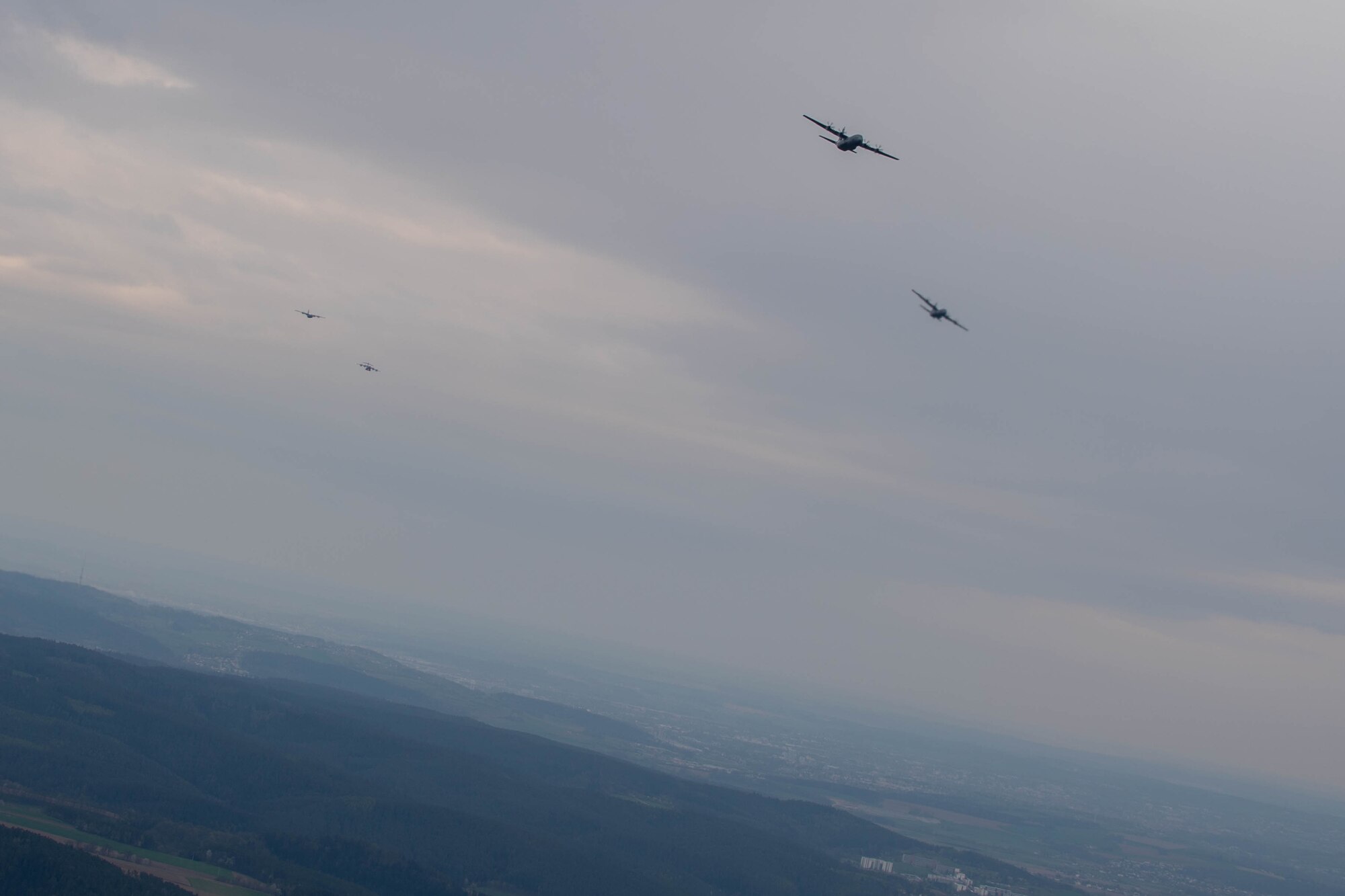 Four aircraft fly over germany