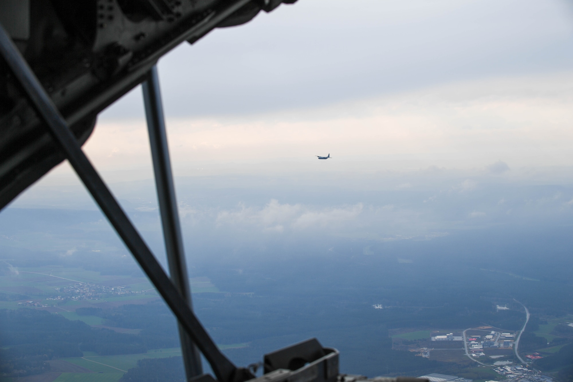 Aircraft flies over germany