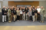 Officer candidates, graduates and cadre of the Virginia Army National Guard Officer Candidate School celebrate its 58th birthday with a ceremony April 19, 2016, at J. Sargeant Reynolds Community College’s Downtown Campus in Richmond, Virginia. Officer candidates in Class 58, who are scheduled to graduate in August 2016, organized the ceremony, which included the family of Capt. Harry Q. Rose, a graduate of Class VIII who was killed in Vietnam in 1969 and remains the only Virginia OCS graduate to have been killed in action. (Photo by Master Sgt. A.J. Coyne, Virginia National Guard Public Affairs)