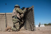 A photo of an Airman conducting training