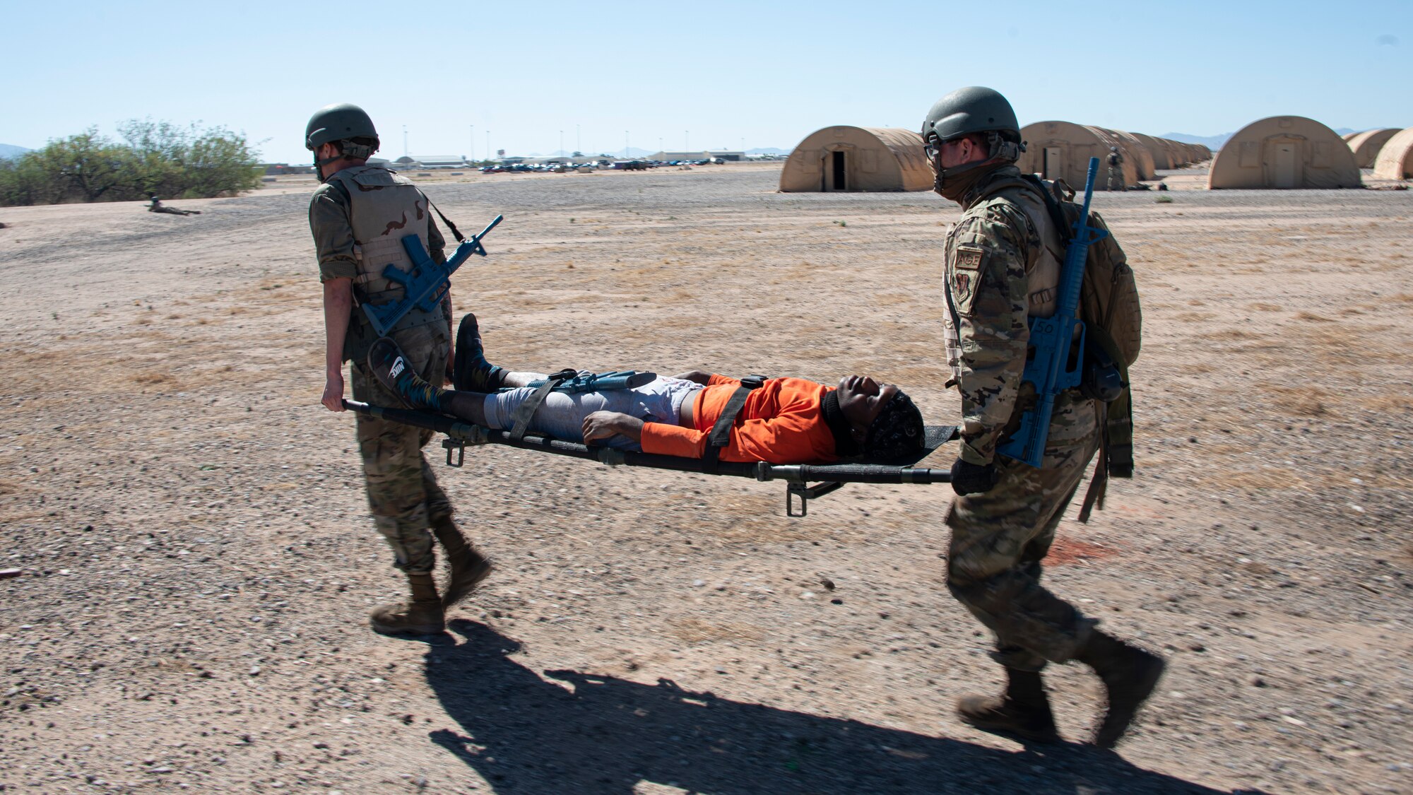 A photo of an Airman conducting training